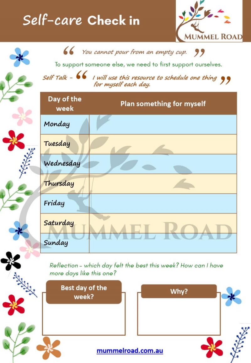 Self Care Journal - Mummel Road | Autism Support for Families